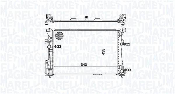Magneti Marelli Kühler, Motorkühlung [Hersteller-Nr. 350213158600] für Mercedes-Benz, Infiniti