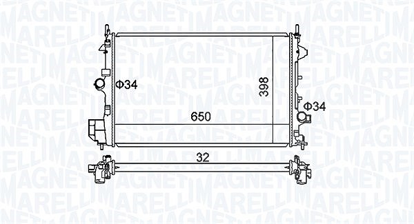 Magneti Marelli Kühler, Motorkühlung [Hersteller-Nr. 350213173700] für Vauxhall, Opel, Saab