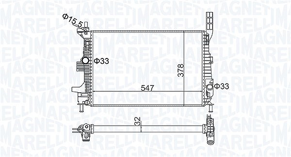 Magneti Marelli Kühler, Motorkühlung [Hersteller-Nr. 350213173800] für Ford