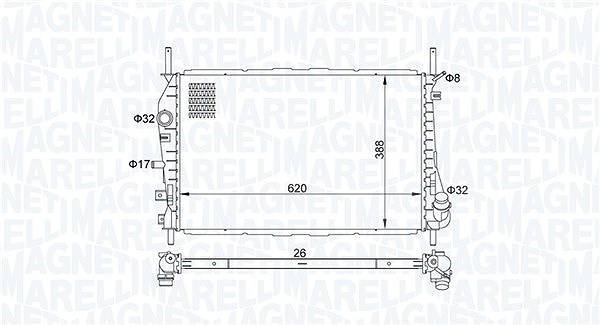 Magneti Marelli Kühler, Motorkühlung [Hersteller-Nr. 350213177600] für Ford