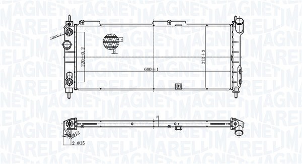 Magneti Marelli Kühler, Motorkühlung [Hersteller-Nr. 350213174400] für Vauxhall, Opel