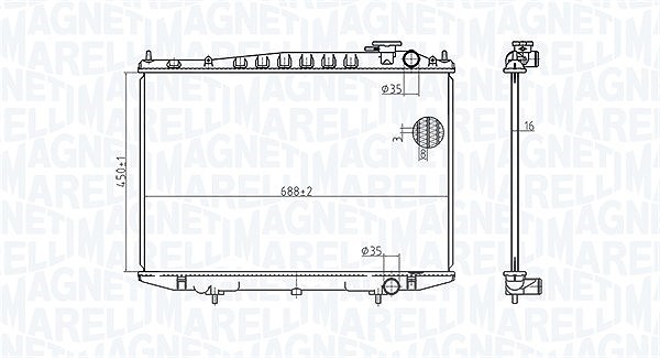 Magneti Marelli Kühler, Motorkühlung [Hersteller-Nr. 350213174500] für Nissan