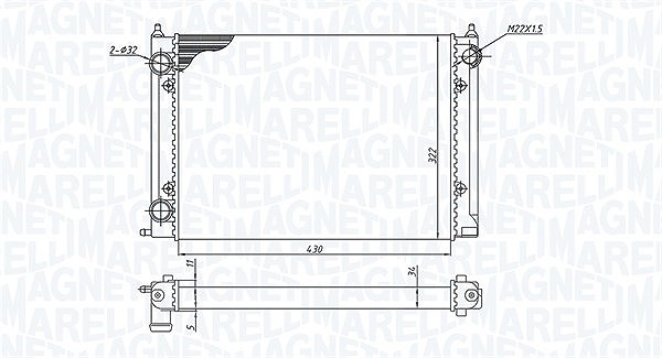Magneti Marelli Kühler, Motorkühlung [Hersteller-Nr. 350213187400] für VW