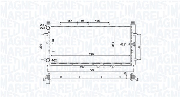 Magneti Marelli Kühler, Motorkühlung [Hersteller-Nr. 350213174600] für VW