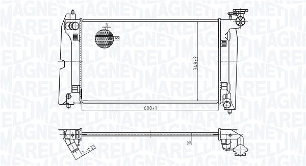 Magneti Marelli Kühler, Motorkühlung [Hersteller-Nr. 350213178300] für Toyota