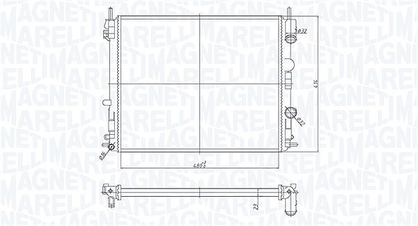 Magneti Marelli Kühler, Motorkühlung [Hersteller-Nr. 350213182200] für Nissan, Renault