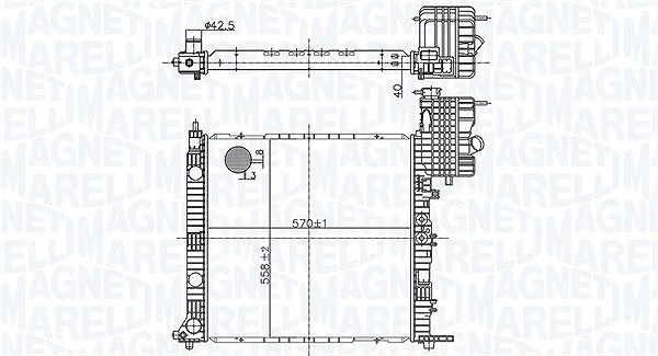 Magneti Marelli Kühler, Motorkühlung [Hersteller-Nr. 350213178500] für Mercedes-Benz