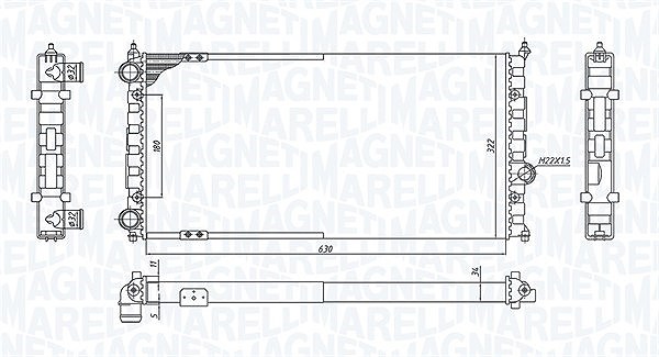 Magneti Marelli Kühler, Motorkühlung [Hersteller-Nr. 350213187800] für VW, Seat