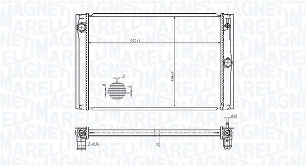Magneti Marelli Kühler, Motorkühlung [Hersteller-Nr. 350213178600] für Toyota
