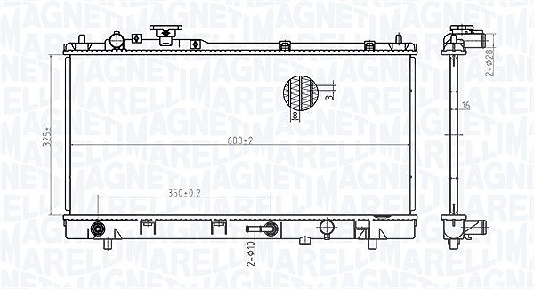 Magneti Marelli Kühler, Motorkühlung [Hersteller-Nr. 350213175200] für Mazda