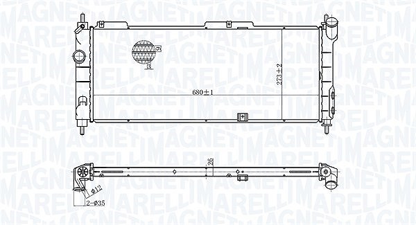 Magneti Marelli Kühler, Motorkühlung [Hersteller-Nr. 350213175300] für Opel, Vauxhall