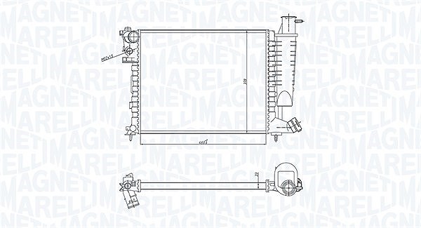 Magneti Marelli Kühler, Motorkühlung [Hersteller-Nr. 350213183400] für Citroën, Peugeot