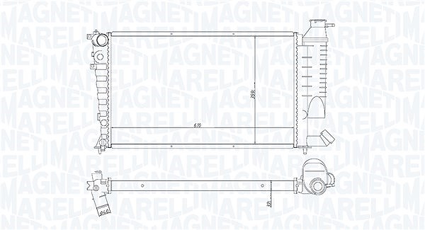 Magneti Marelli Kühler, Motorkühlung [Hersteller-Nr. 350213188400] für Peugeot, Citroën