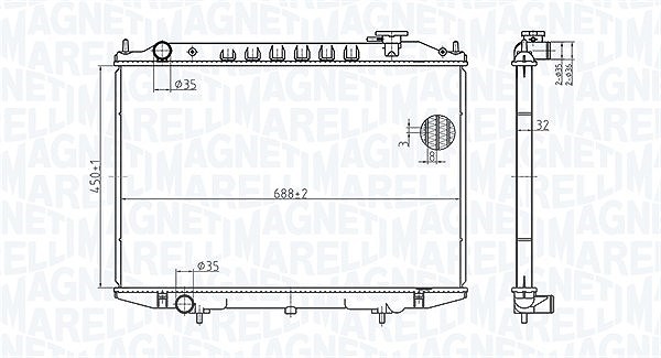 Magneti Marelli Kühler, Motorkühlung [Hersteller-Nr. 350213183500] für Nissan