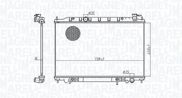 Magneti Marelli Kühler, Motorkühlung [Hersteller-Nr. 350213179200] für Nissan