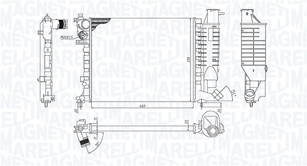 Magneti Marelli Kühler, Motorkühlung [Hersteller-Nr. 350213188500] für Peugeot, Citroën