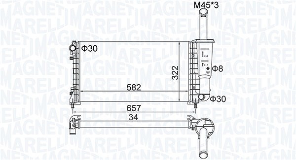 Magneti Marelli Kühler, Motorkühlung [Hersteller-Nr. 350213183700] für Fiat, Lancia