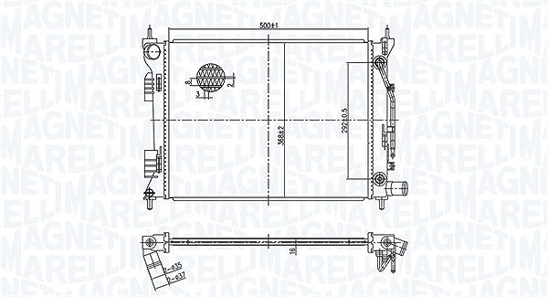 Magneti Marelli Kühler, Motorkühlung [Hersteller-Nr. 350213179400] für Kia, Hyundai