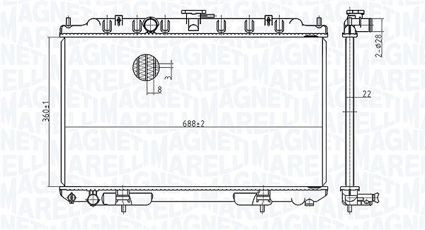 Magneti Marelli Kühler, Motorkühlung [Hersteller-Nr. 350213175700] für Nissan