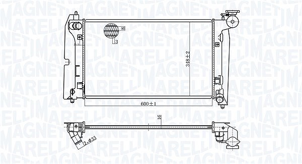 Magneti Marelli Kühler, Motorkühlung [Hersteller-Nr. 350213175800] für Toyota