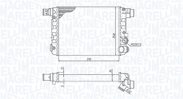 Magneti Marelli Kühler, Motorkühlung [Hersteller-Nr. 350213188900] für Fiat