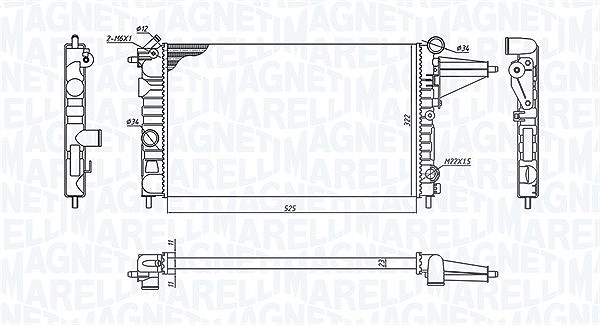 Magneti Marelli Kühler, Motorkühlung [Hersteller-Nr. 350213189100] für Opel, Vauxhall