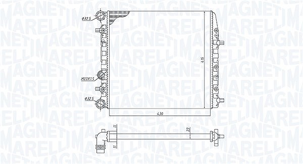 Magneti Marelli Kühler, Motorkühlung [Hersteller-Nr. 350213184600] für Seat, Skoda, VW
