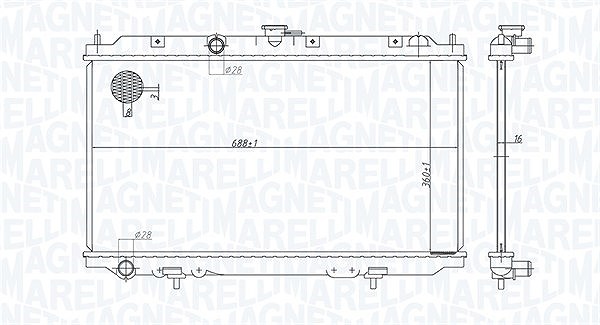 Magneti Marelli Kühler, Motorkühlung [Hersteller-Nr. 350213176200] für Nissan