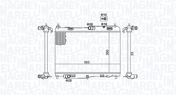 Magneti Marelli Kühler, Motorkühlung [Hersteller-Nr. 350213184700] für Ford
