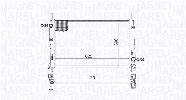 Magneti Marelli Kühler, Motorkühlung [Hersteller-Nr. 350213189300] für Ford