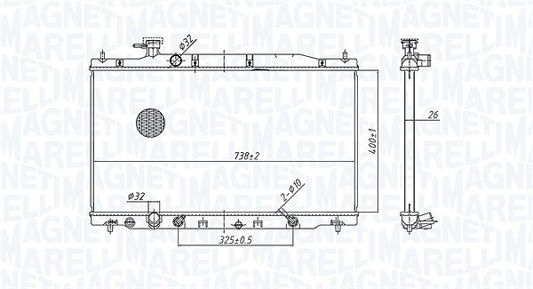 Magneti Marelli Kühler, Motorkühlung [Hersteller-Nr. 350213179900] für Honda
