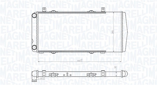 Magneti Marelli Kühler, Motorkühlung [Hersteller-Nr. 350213180100] für Skoda, VW