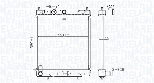 Magneti Marelli Kühler, Motorkühlung [Hersteller-Nr. 350213176400] für Nissan