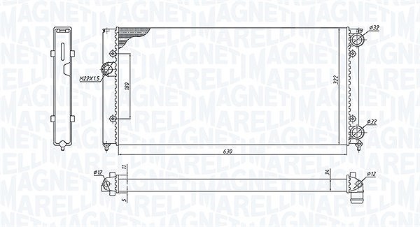 Magneti Marelli Kühler, Motorkühlung [Hersteller-Nr. 350213185300] für Seat, VW