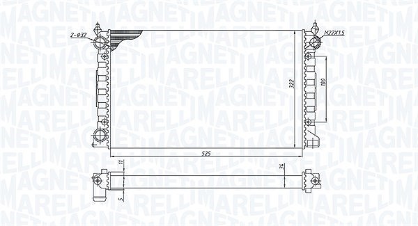 Magneti Marelli Kühler, Motorkühlung [Hersteller-Nr. 350213189600] für VW
