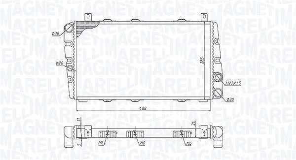 Magneti Marelli Kühler, Motorkühlung [Hersteller-Nr. 350213189700] für Skoda