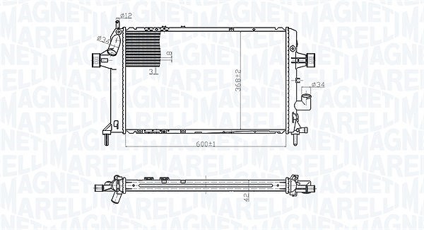 Magneti Marelli Kühler, Motorkühlung [Hersteller-Nr. 350213176700] für Opel, Vauxhall