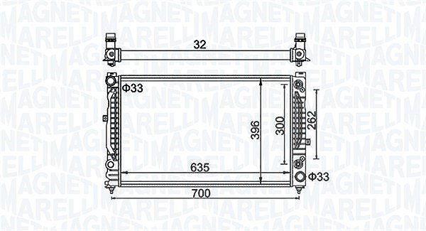 Magneti Marelli Kühler, Motorkühlung [Hersteller-Nr. 350213185500] für VW, Skoda, Audi
