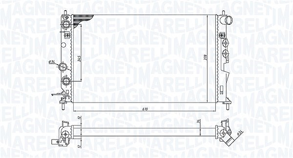 Magneti Marelli Kühler, Motorkühlung [Hersteller-Nr. 350213190300] für Opel