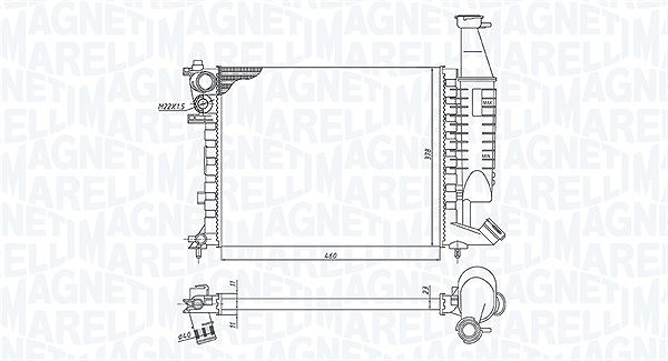 Magneti Marelli Kühler, Motorkühlung [Hersteller-Nr. 350213186300] für Citroën, Peugeot