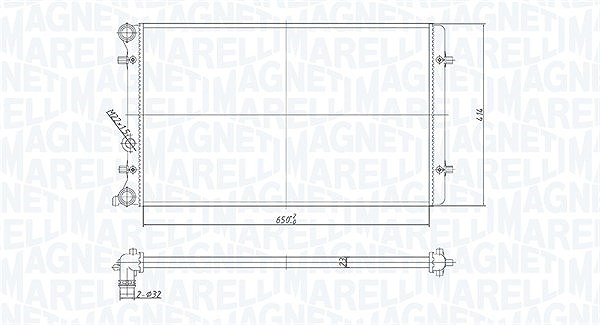 Magneti Marelli Kühler, Motorkühlung [Hersteller-Nr. 350213190800] für Seat, Skoda, VW, Audi