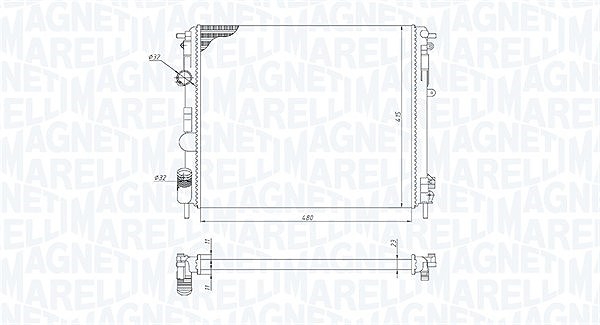 Magneti Marelli Kühler, Motorkühlung [Hersteller-Nr. 350213195200] für Dacia, Renault, Nissan