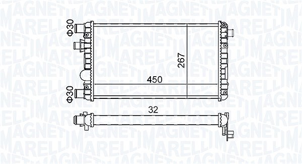 Magneti Marelli Kühler, Motorkühlung [Hersteller-Nr. 350213191300] für Fiat