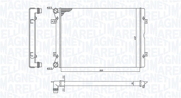 Magneti Marelli Kühler, Motorkühlung [Hersteller-Nr. 350213196100] für Seat, VW