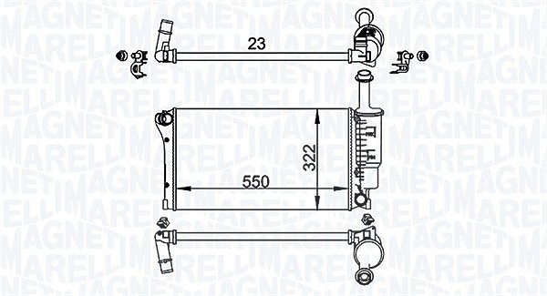 Magneti Marelli Kühler, Motorkühlung [Hersteller-Nr. 350213196200] für Fiat