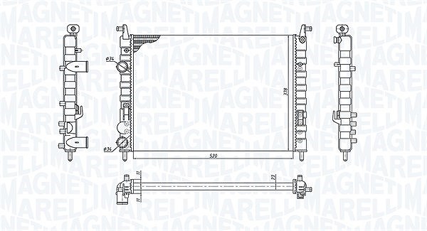 Magneti Marelli Kühler, Motorkühlung [Hersteller-Nr. 350213196300] für Fiat
