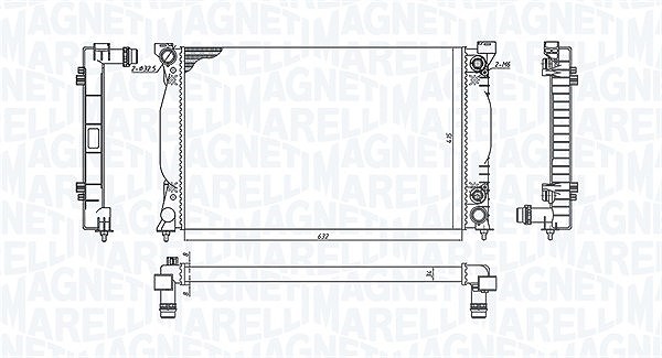 Magneti Marelli Kühler, Motorkühlung [Hersteller-Nr. 350213196500] für Audi
