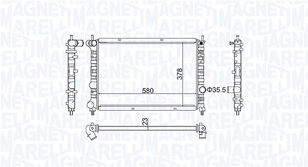 Magneti Marelli Kühler, Motorkühlung [Hersteller-Nr. 350213192100] für Lancia