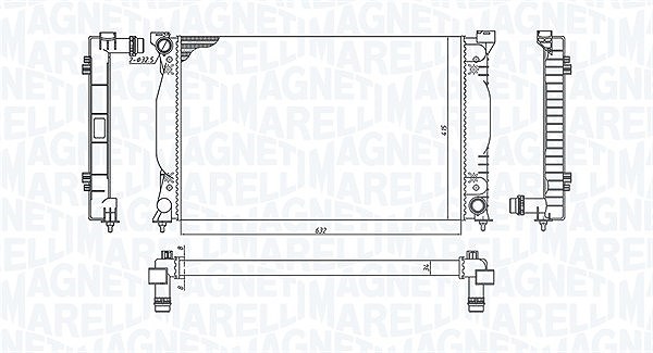Magneti Marelli Kühler, Motorkühlung [Hersteller-Nr. 350213196700] für Audi