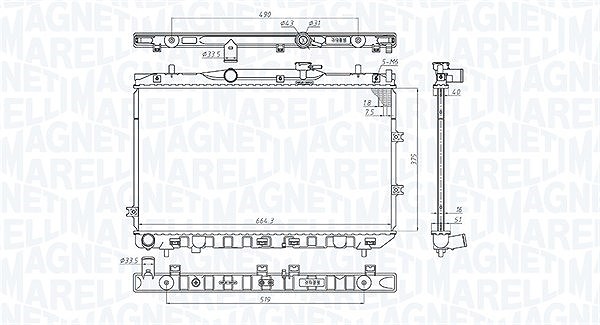 Magneti Marelli Kühler, Motorkühlung [Hersteller-Nr. 350213197100] für Kia